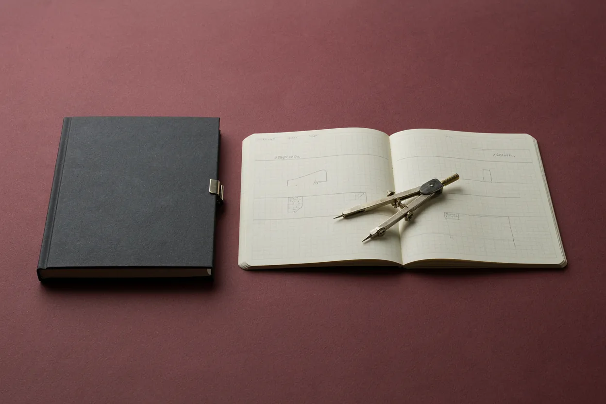 A sealed briefing sheet and a bound workbook on a desk, representing the two programme formats.